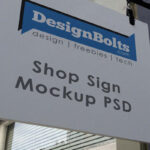 Outdoor Wall-mounted Signage Mockup