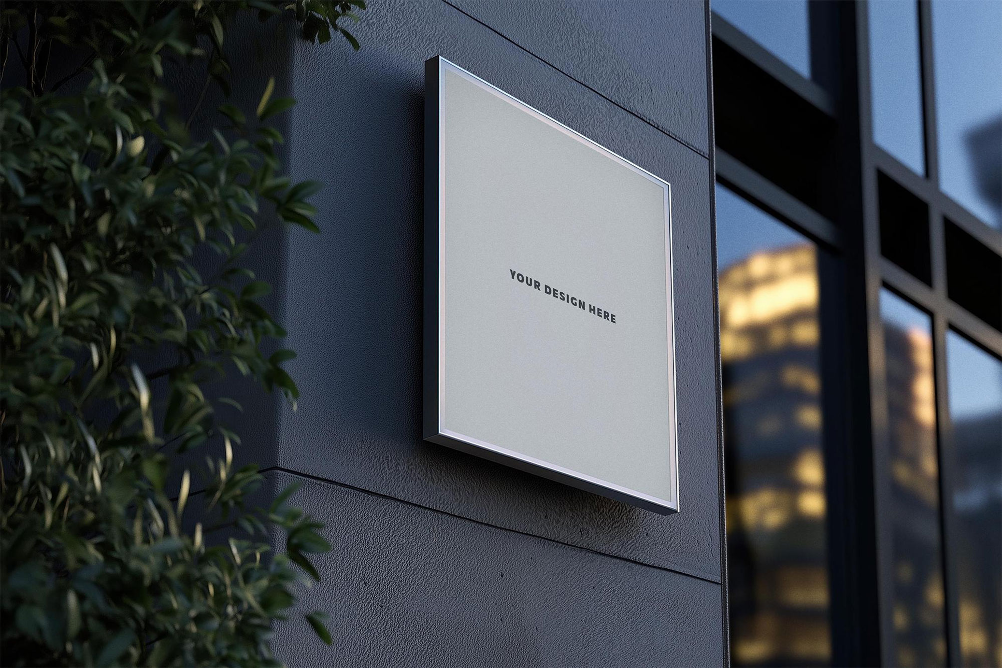 Free Outdoor Wall Signboard Mockup PSD Template