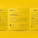 Outer and Inner Pages of Open Gate Fold Brochure Three Mockups