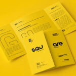 Outer and Inner Pages of Open Gate Fold Brochure Three Mockups
