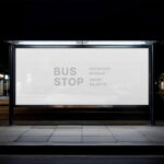 Outskirts Bus Stop Billboard Mockup