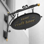 Oval Metal Hanging Pub Sign Mockup