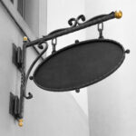 Oval Metal Hanging Pub Sign Mockup