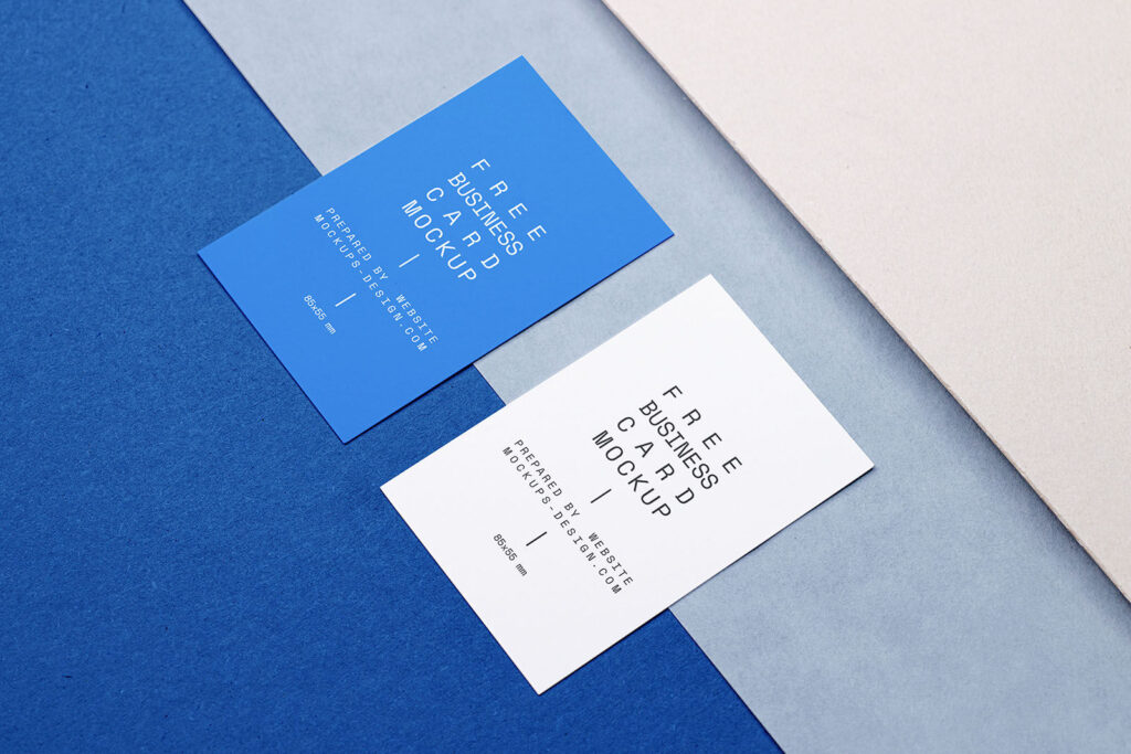 Overhead Business Card Pair Mockup
