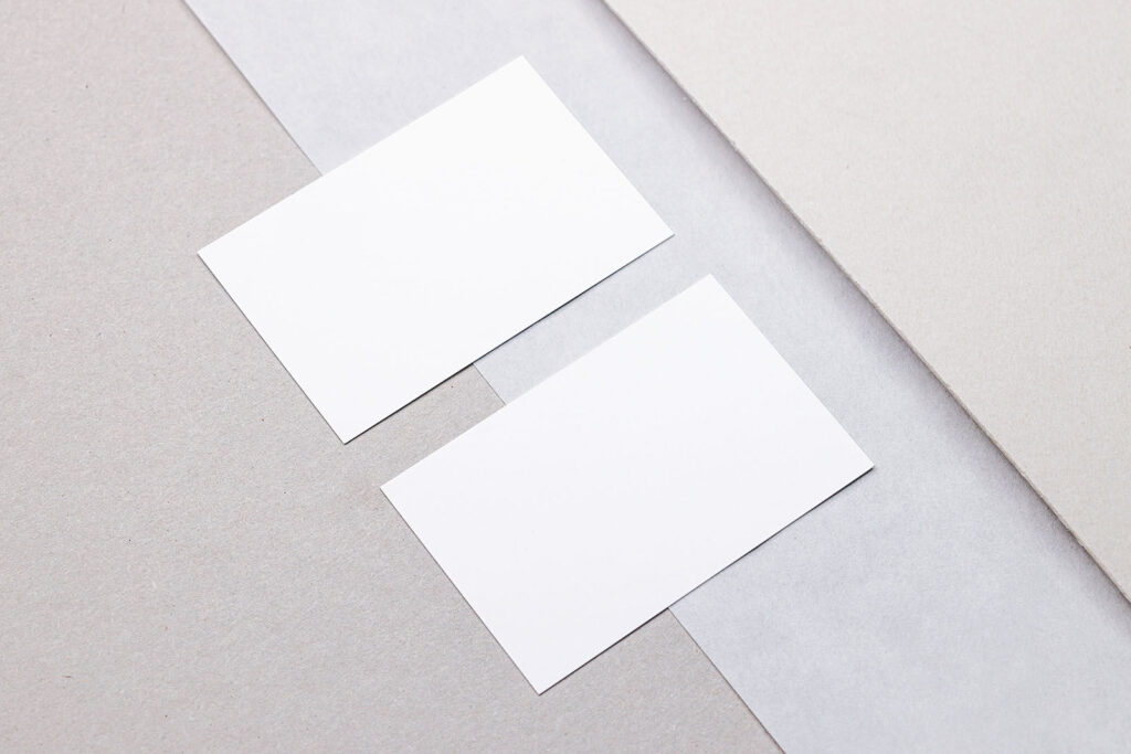 Overhead Business Card Pair Mockup
