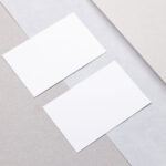 Overhead Business Card Pair Mockup
