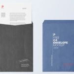 Overhead View of Back and Front C4 Envelopes Mockup