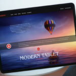 Overhead View of Hands Holding a Tablet Mockup