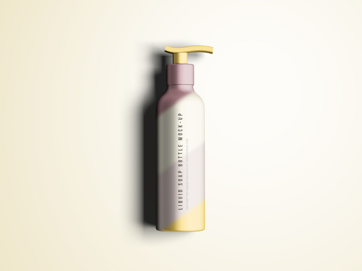 Overhead View of Liquid Soap Bottle Mockup FREE PSD