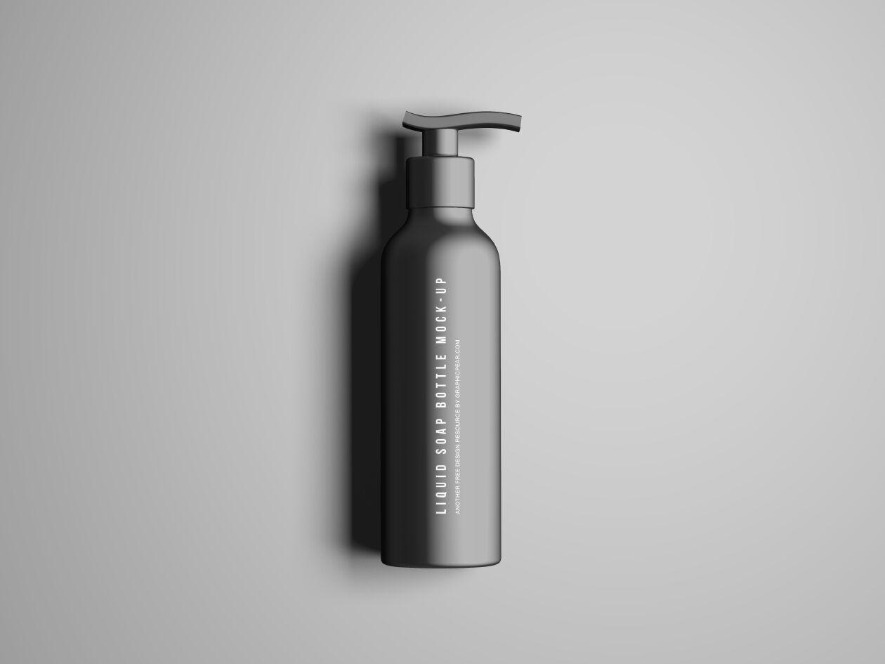 Overhead View of Liquid Soap Bottle Mockup FREE PSD