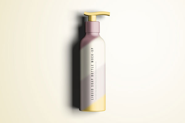 Overhead View of Liquid Soap Bottle Mockup
