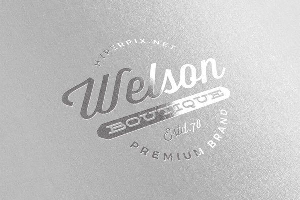 Overhead View of Metallic Silver Logo Mockup