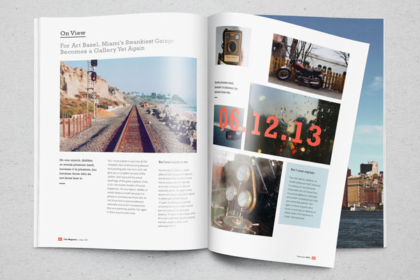 Overhead View of Opened Magazine’s Pages Mockup