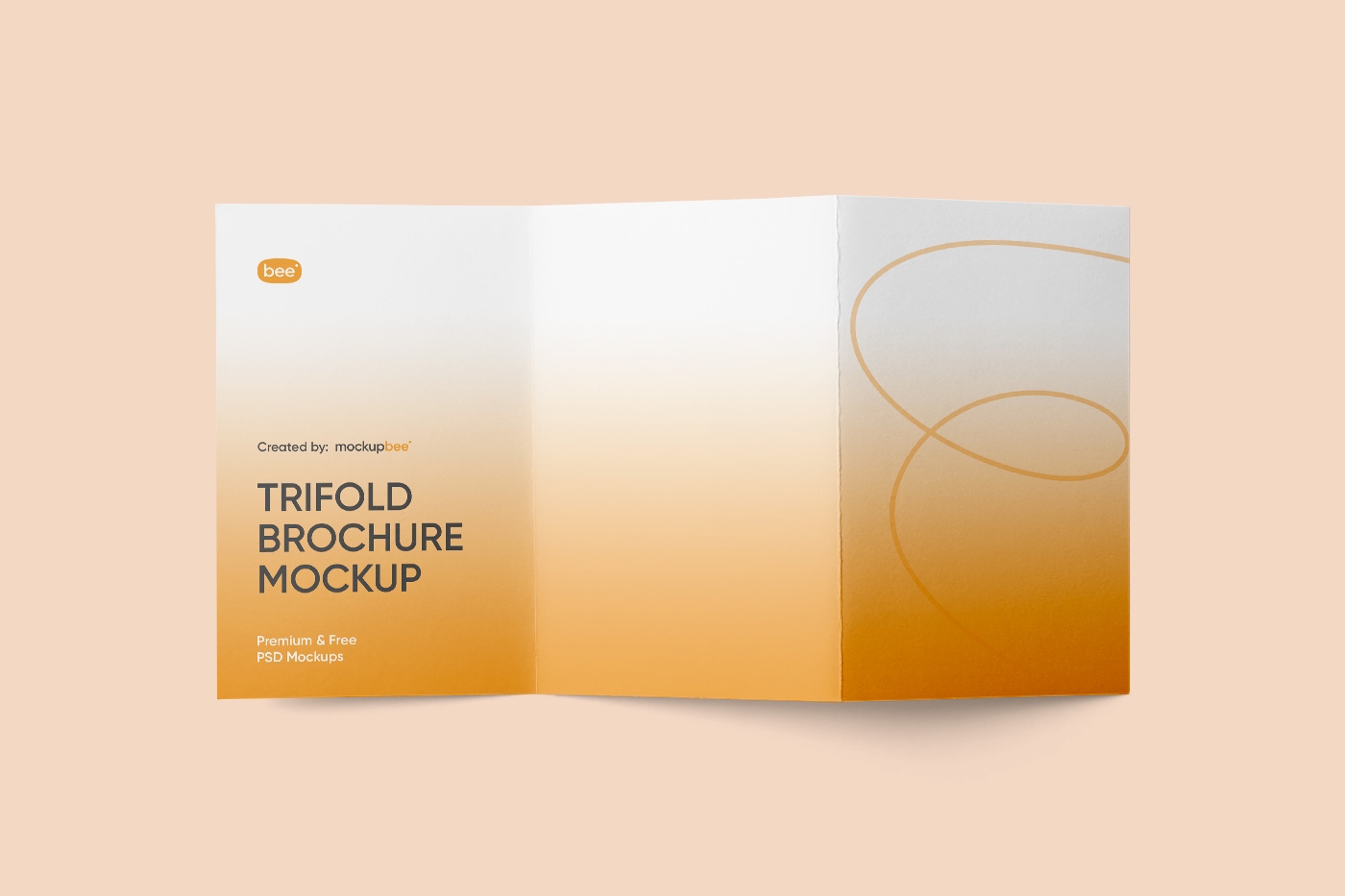 Overhead View of Opened Trifold Brochure Mockup FREE PSD