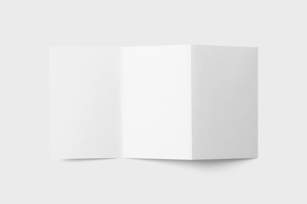 Overhead View of Opened Trifold Brochure Mockup