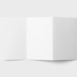 Overhead View of Opened Trifold Brochure Mockup