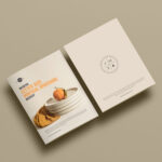 Overhead View of Two Letter-Sized Brochures Mockup
