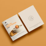 Overhead View of Two Letter-Sized Brochures Mockup