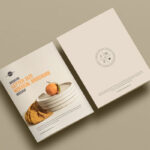 Overhead View of Two Letter-Sized Brochures Mockup