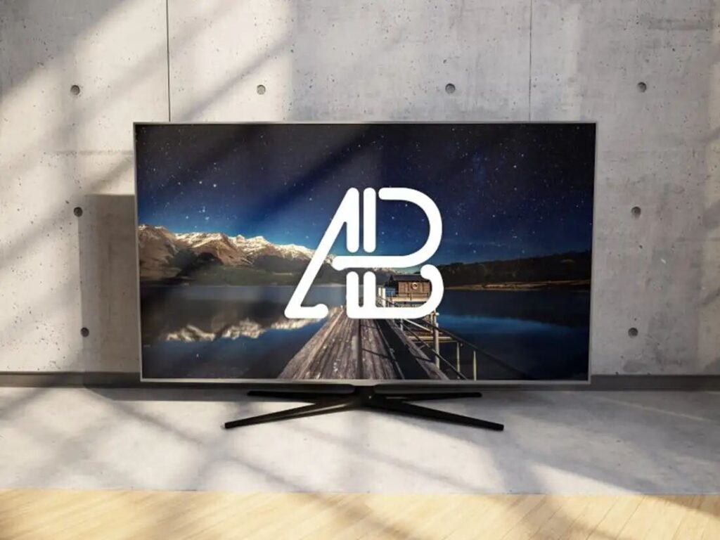 Overlaid Shadow 4K TV Placed on Floor Mockup