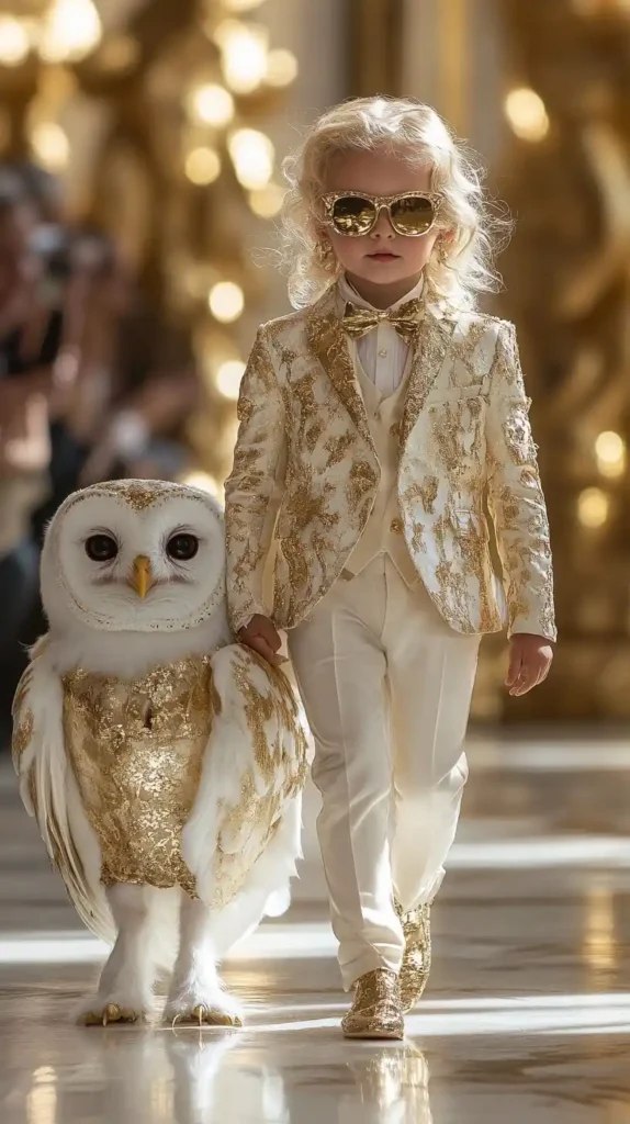 Owl and Girl Runway Fashion