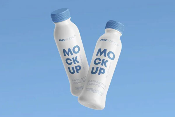 Pack of 2 Plastic Bottle Mockups in Different Views