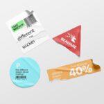 Pack of Different Shapes Stickers Mockup