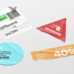Pack of Different Shapes Stickers Mockup