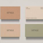 Pack of Four Business Cards Mockup with Front and Back View
