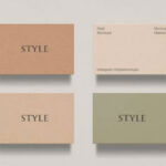 Pack of Four Business Cards Mockup with Front and Back View