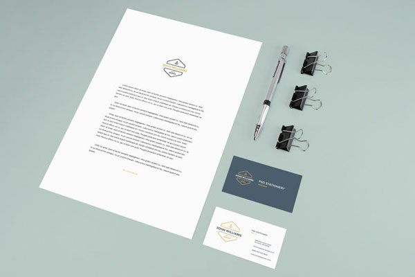 Pack of Stationery Branding Mockups in Perspective