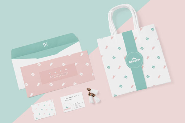 Pack of Tote Bag, Envelope, and Business Card Mockup