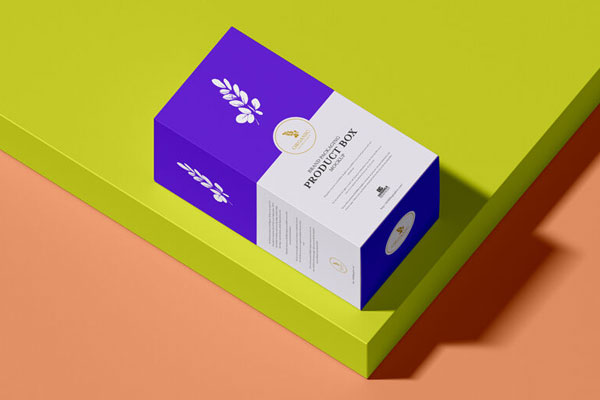 Packaging Product Box on an Elevated Surface Mockup