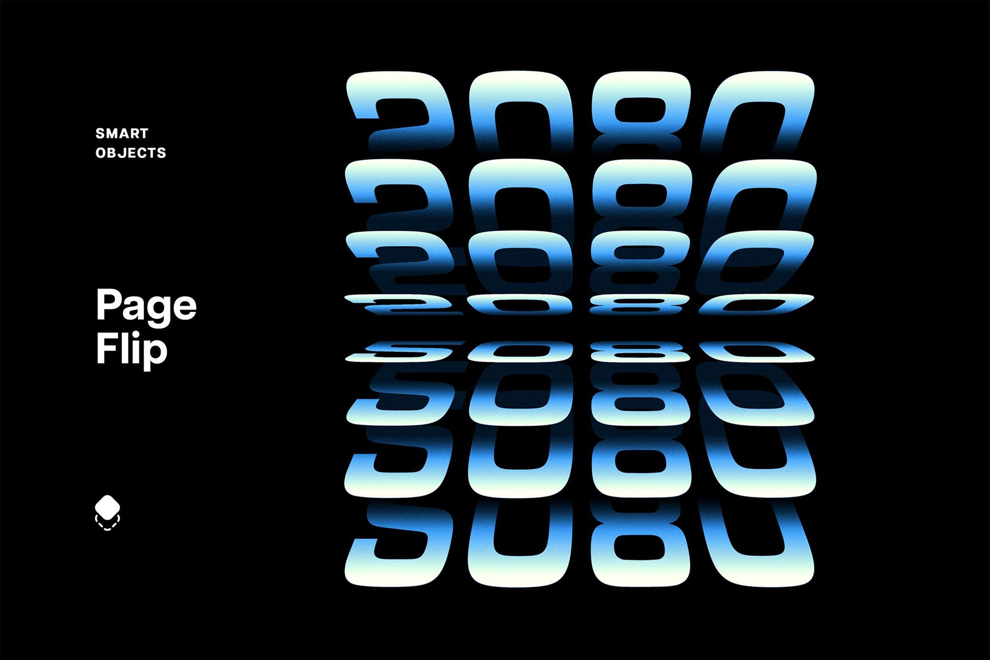 Free Page Flipped Text Effect PSD Template