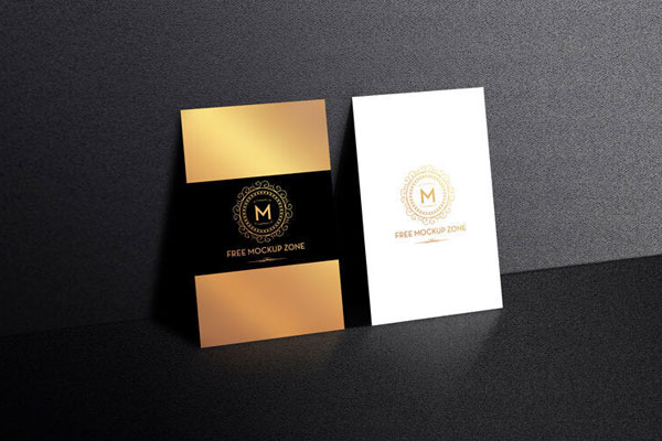 Pair of Standing Display Business Card Mockup