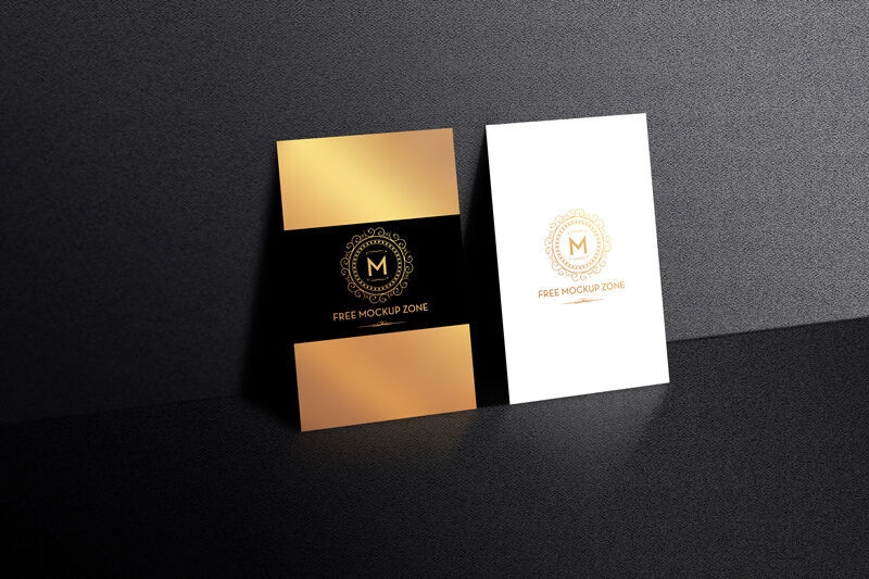 Pair of Standing Display Business Card Mockup