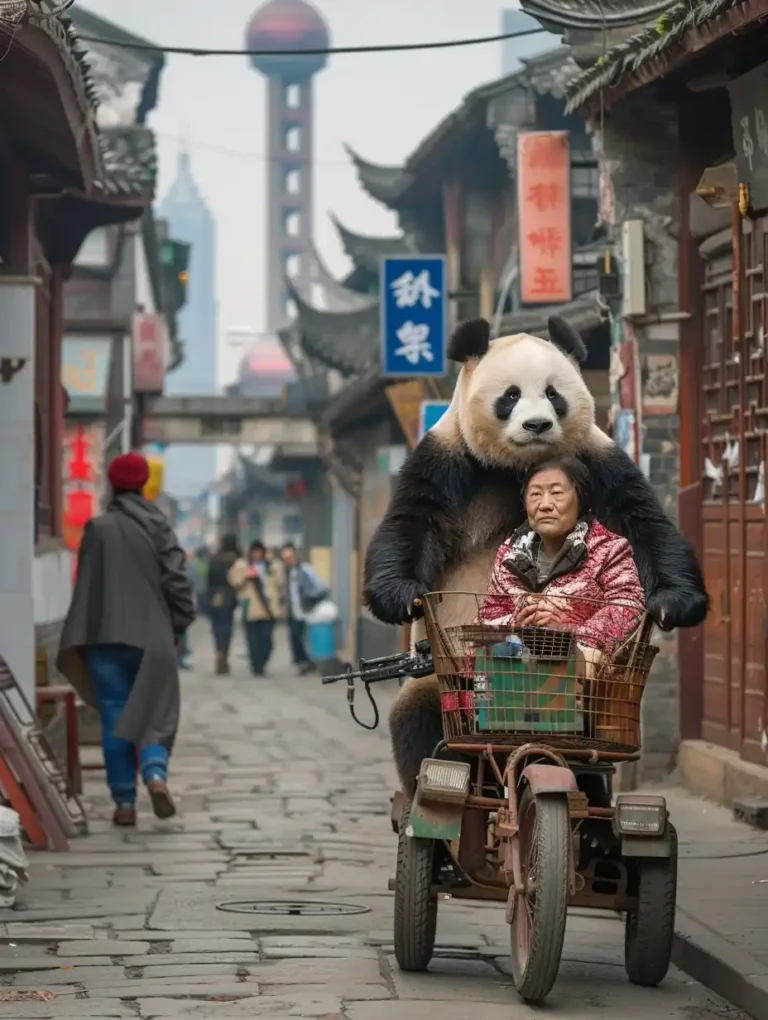 Panda Tricycle Gunner ai prompt preview