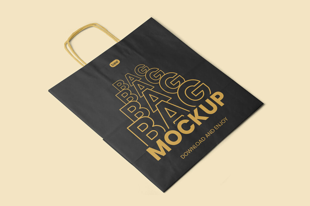 Paper Bag in Perspective Mockup