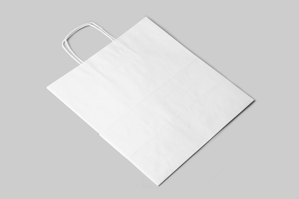 Paper Bag in Perspective Mockup