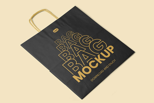 Paper Bag in Perspective Mockup