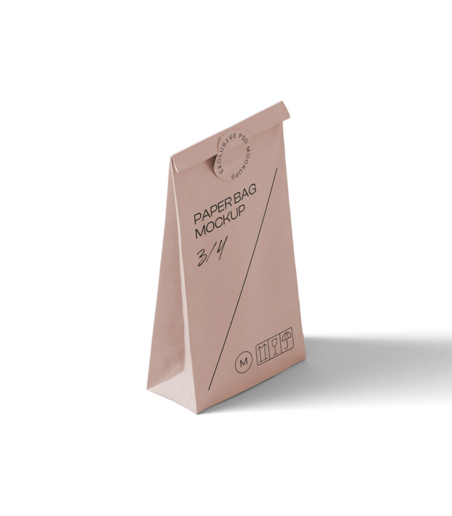 Paper Bag Mockup Perspective View