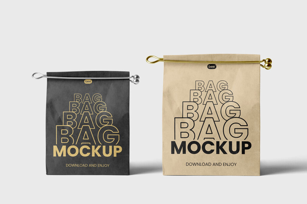 Paper Bag with Clip Mockups
