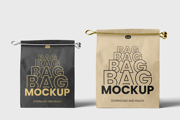 Paper Bag with Clip Mockups