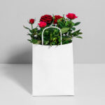 Paper Bag with Roses Mockup