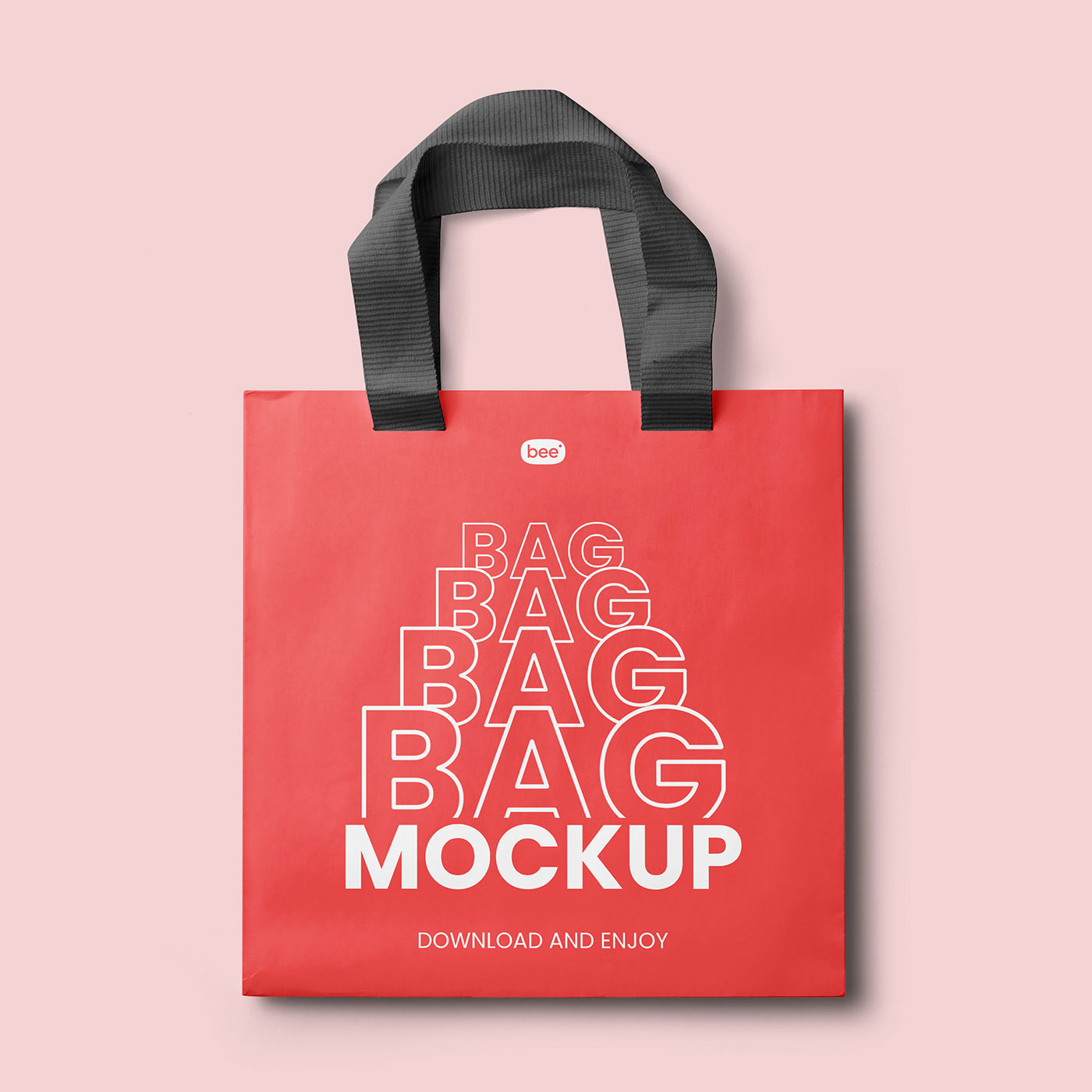Free Paper Bag with Wide Handle Mockup PSD Template