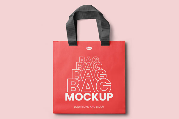 Paper Bag with Wide Handle Mockup