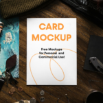 Paper Card on Desk Mockup