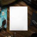 Paper Card on Desk Mockup