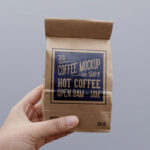 Paper Coffee Bag Mockup In Hand