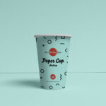 Paper Coffee Cup Standing in Front View Mockup